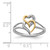 Sterling Silver Rhodium Plated with 14K Yellow Gold Diamond Heart Ring - QR-0D945647-5309
