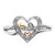 Sterling Silver Rhodium Plated with Gold-tone & Rose-tone Accent Diamond Ring - QR-E5F77A02-2475