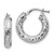 14k 4x10mm White Gold Diamond-cut Round Hoop Earrings