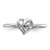 Sterling Silver Rhodium Polished Diamond Accent Heart Ring - QR-87B5E59A-9812