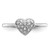 Sterling Silver Rhodium Polished Diamond Heart Ring - QR-26C0CD34-5946