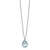 Sterling Silver Rhodium Polished Imitation Aquamarine & CZ Necklace
