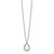 Sterling Silver Rhodium Polished Simulated Opal & CZ Necklace