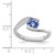 Sterling Silver Rhodium Round Tanzanite Bypass Ring - QR-D7347F77-3693