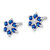 Sterling Silver Rhodium Sapphire & Diamond Post Earrings - QD-3EFFD573-9568