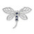 Sterling Silver Rhodium Sapphire Dragonfly Pendant