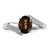 Sterling Silver Rhodium Smoky Quartz & Diamond Ring - QD-3893567E-2458
