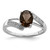 Sterling Silver Rhodium Smoky Quartz & Diamond Ring - QD-9000EF9E-6494