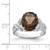 Sterling Silver Rhodium Smoky Quartz Diamond Ring - QD-05A8D9FF-1477