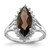 Sterling Silver Rhodium Smoky Quartz Diamond Ring - QD-98990854-1270