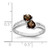 Sterling Silver Rhodium Smoky Quartz Heart Ring - QD-C92CD6F2-8840
