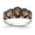 Sterling Silver Rhodium Smoky Quartz Ring - QD-71B66B8E-4288