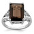 Sterling Silver Rhodium Smoky Quartz Ring - QD-C137DFD6-9243