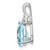 Sterling Silver Rhodium White Topaz & Lght Sw. Blue Topaz Circle Pendant