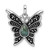 Sterling Silver Rhodium/Oxidized Reconstituted Turquoise Butterfly Pendant
