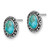 Sterling Silver Rhodium/Oxidized w/Recon. Turquoise Post Earrings