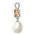Sterling Silver Rhodium-plated  8-9mm White Teardrop Freshwater Cultured Pearl and .75CI Citrine Pendant