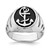 Sterling Silver Rhodium-plated & Antiqued Plated Anchor Ring - QR-CF95C7B5-1855