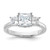 Sterling Silver Rhodium-plated & CZ 3 Stone Ring - QR-763DDAC5-9202