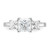 Sterling Silver Rhodium-plated & CZ 3 Stone Ring - QR-BAC90A0F-8805