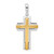 Sterling Silver Rhodium-plated & Gold-tone Brshd/Polished Cross Pendant