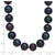 Sterling Silver Rhodium-plated 10-11mm Black Near-Round Freshwater Cultured Pearl 16 inch Necklace