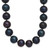 Sterling Silver Rhodium-plated 10-11mm Black Near-Round Freshwater Cultured Pearl 20 inch Necklace
