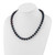 Sterling Silver Rhodium-plated 10-11mm Black Near-Round Freshwater Cultured Pearl 20 inch Necklace