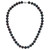Sterling Silver Rhodium-plated 10-11mm Black Near-Round Freshwater Cultured Pearl 20 inch Necklace