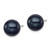 Sterling Silver Rhodium-plated 10-11mm Black Round Freshwater Cultured Pearl Post Earrings