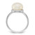 Sterling Silver Rhodium-plated 10-11mm Button White Freshwater Cultured Pearl Size 7 Ring