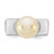 Sterling Silver Rhodium-plated 10-11mm Button White Freshwater Cultured Pearl Square Top Size 6 Ring