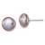 Sterling Silver Rhodium-plated 10-11mm Grey Button Freshwater Cultured Pearl Post Earrings