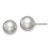 Sterling Silver Rhodium-plated 10-11mm Grey Round Freshwater Cultured Pearl Post Earring