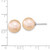 Sterling Silver Rhodium-plated 10-11mm Pink Round Freshwater Cultured Pearl Post Earrings