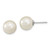 Sterling Silver Rhodium-plated 10-11mm White and Grey 10-11mm Round Imitation Shell Pearl and Ball Stet of 3 Post Earrings