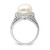 Sterling Silver Rhodium-plated 10-11mm White Button Freshwater Cultured Pearl and CZ Ring - QR-874E9DA8-2869
