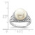 Sterling Silver Rhodium-plated 10-11mm White Button Freshwater Cultured Pearl and CZ Ring - QR-98F66341-3945