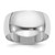 Sterling Silver Rhodium-plated 10mm Half-Round Size 12 Band