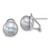 Sterling Silver Rhodium-plated 11-12mm Button Grey Freshwater Cultured Pearl Omega Back Earrings