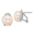 Sterling Silver Rhodium-plated 11-12mm Button Pink Freshwater Cultured Pearl Omega Back Earrings