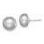 Sterling Silver Rhodium-plated 11-12mm Grey Button Freshwater Cultured Pearl Post Earrings