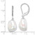 Sterling Silver Rhodium-plated 11-12mm White Keshi Freshwater Cultured Pearl Leverback Dangle Earrings
