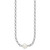Sterling Silver Rhodium-plated 12-13mm Semi-Round White Freshwater Cultured Pearl Center and Open Link Cable Chain 18 inch Necklace