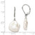 Sterling Silver Rhodium-plated 13-15mm White Keshi Freshwater Cultured Pearl Leverback Dangle Earrings