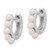 Sterling Silver Rhodium-plated 2.5-3mm White Button Freshwater Cultured Pearl Hinged Hoop Earrings
