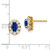 14k 5/8 carat Lab Grown Diamond VS/SI+ G+ and Oval Created Sapphire Halo Post Earrings