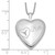 Sterling Silver Rhodium-plated 20mm Mom Diamond Heart Locket Necklace