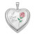 Sterling Silver Rhodium-plated 24mm Enameled Rose Ash Holder Heart Locket
