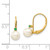 14k 5-5.5mm White Round FW Cultured Pearl Emerald Leverback Earrings